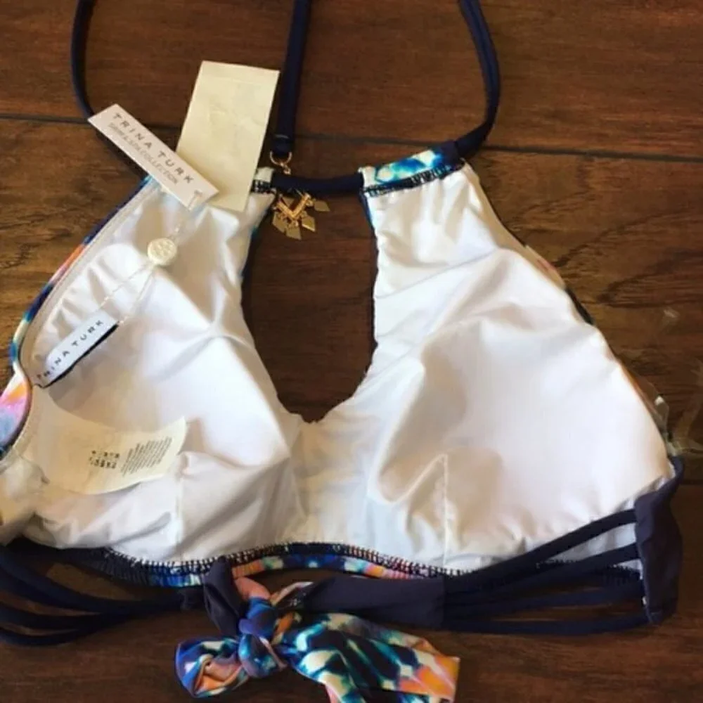 NWT Trina Turk High Neck Tie Dye Bikini swim